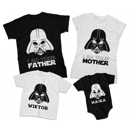 Zestaw koszulek rodzinnych Lord Vader dla taty, mamy, syna, córki na prezent